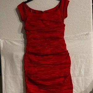 Ruched Off Shoulder Dress